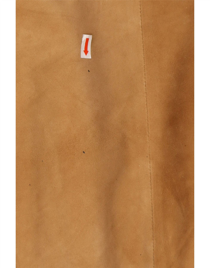 VINTAGE Jachetă de piele întoarsă pentru femei UK 18 XL maro