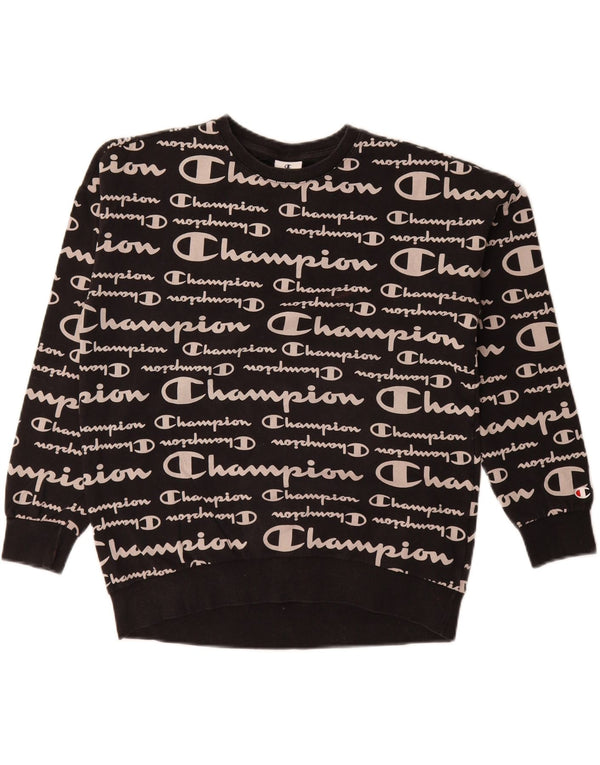 Pulover cu grafic pentru fete Champion 15-16 ani 2XL negru