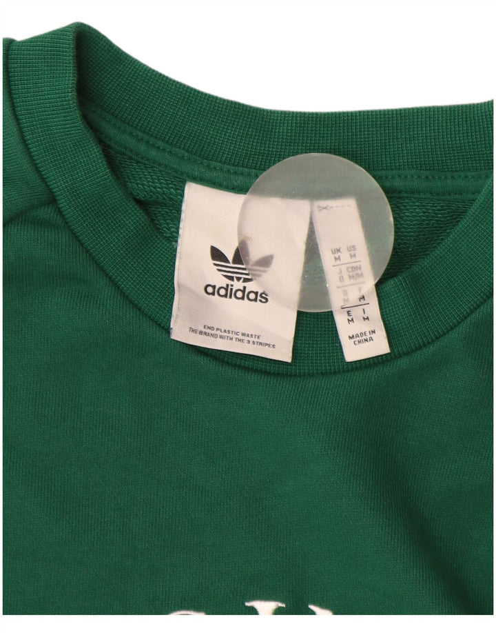 Hanorac grafic pentru bărbați Adidas Jumper Bumbac verde mediu
