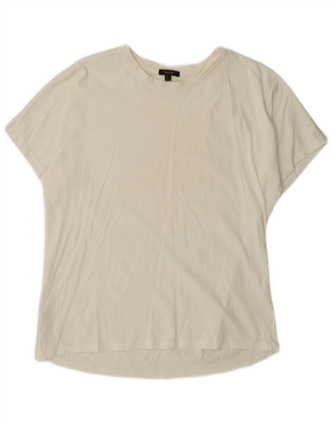 Massimo Dutti Tricou supradimensionat pentru femei Top UK 10 Small White Bumbac