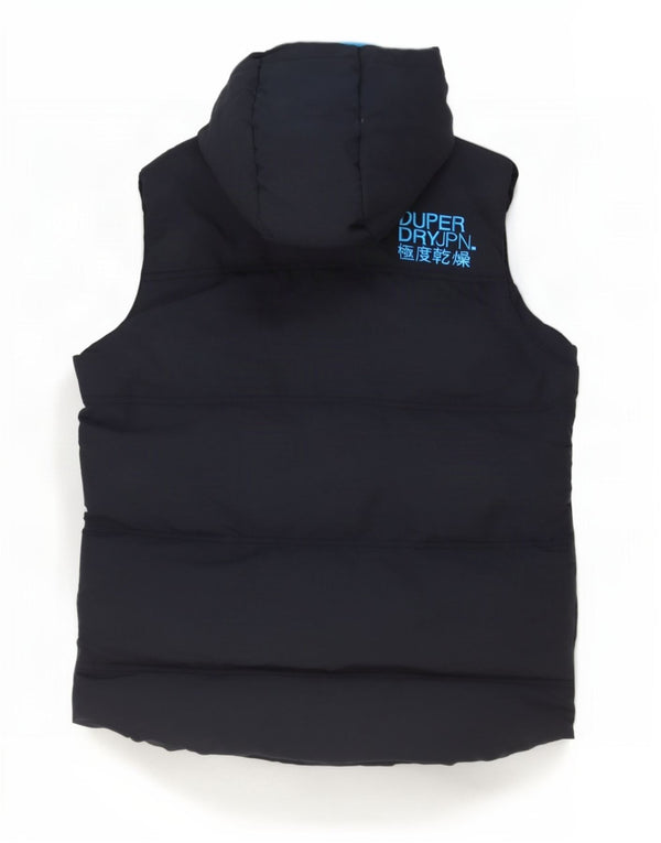 Gilet căptușit cu glugă grafic Superdry pentru bărbați UK 38 Medium Navy Blue Marine