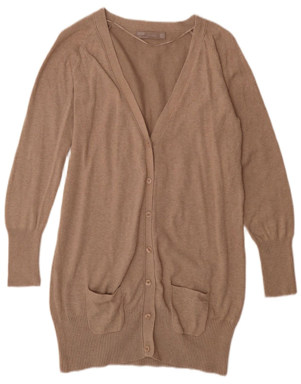 Pulover cardigan pentru femei Zara UK 14 mare, bej, bumbac