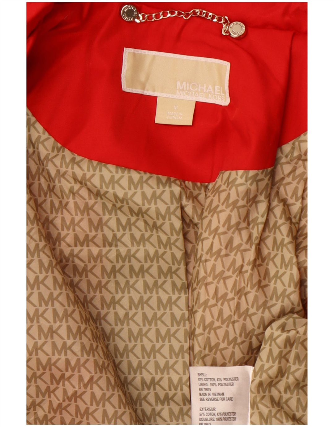 Trench pentru femei MICHAEL KORS UK 12 bumbac roșu mediu