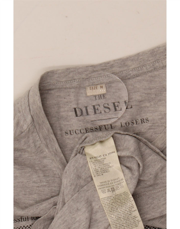 Tricou grafic pentru bărbați Diesel Top Medium Gri din bumbac cu pete