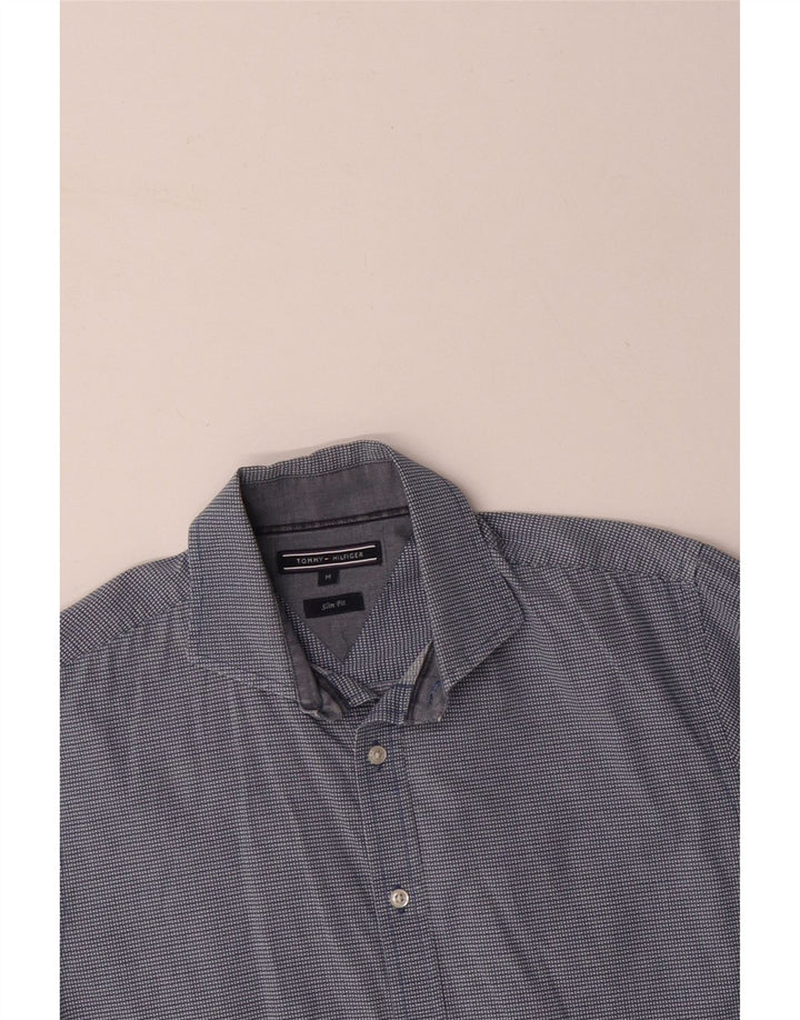 TOMMY BAHAMA Cămașă Slim Fit pentru bărbați, bumbac cu carouri albastru mediu