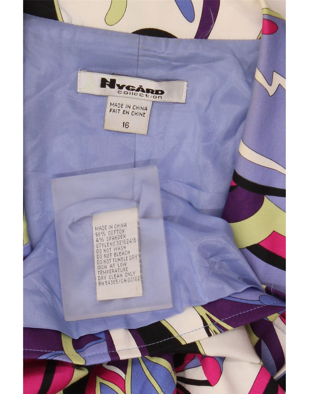 Jachetă Nygard pentru femei, cu 3 nasturi, US 16, 2XL, bumbac cu flori albastre