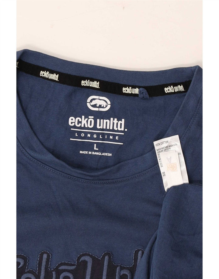 Tricou grafic pentru bărbați Ecko Unltd Top mare din bumbac bleumarin