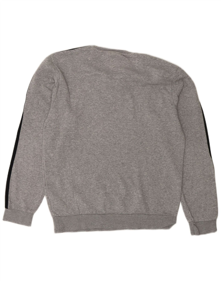 Hanorac grafic pentru bărbați Adidas Jumper mic, gri, bumbac cu pete