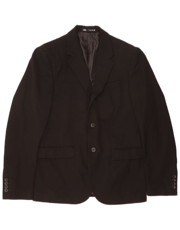 Blazer pentru bărbați Zara cu 2 nasturi EU 50 Poliester mediu negru