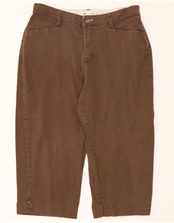 Pantaloni Capri pentru femei LEE US 12 Large W32 L20 Maro Bumbac