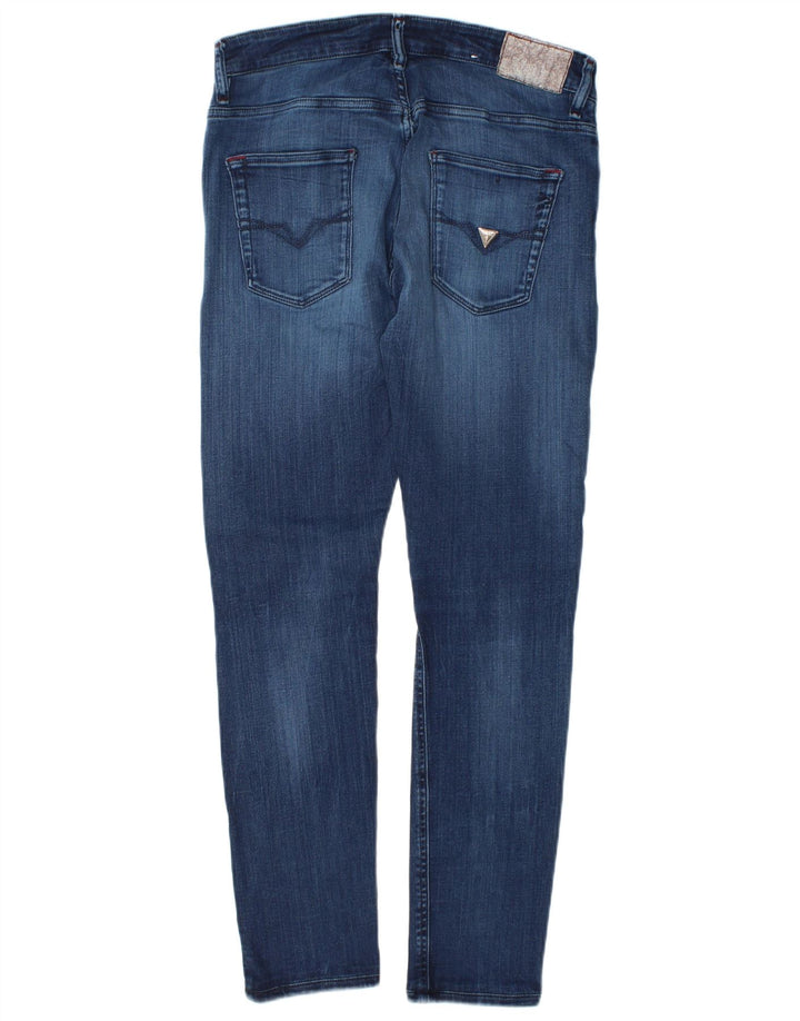 Blugi slim pentru bărbați Guess W32 L30 Blue Lyocell