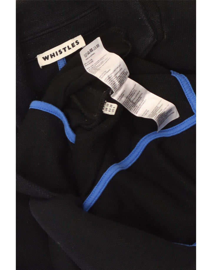 Blazer pentru femei Whistles cu 2 nasturi, UK 10, bumbac negru mic