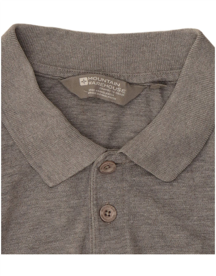 Tricou polo pentru bărbați Mountain Warehouse, bumbac gri mediu