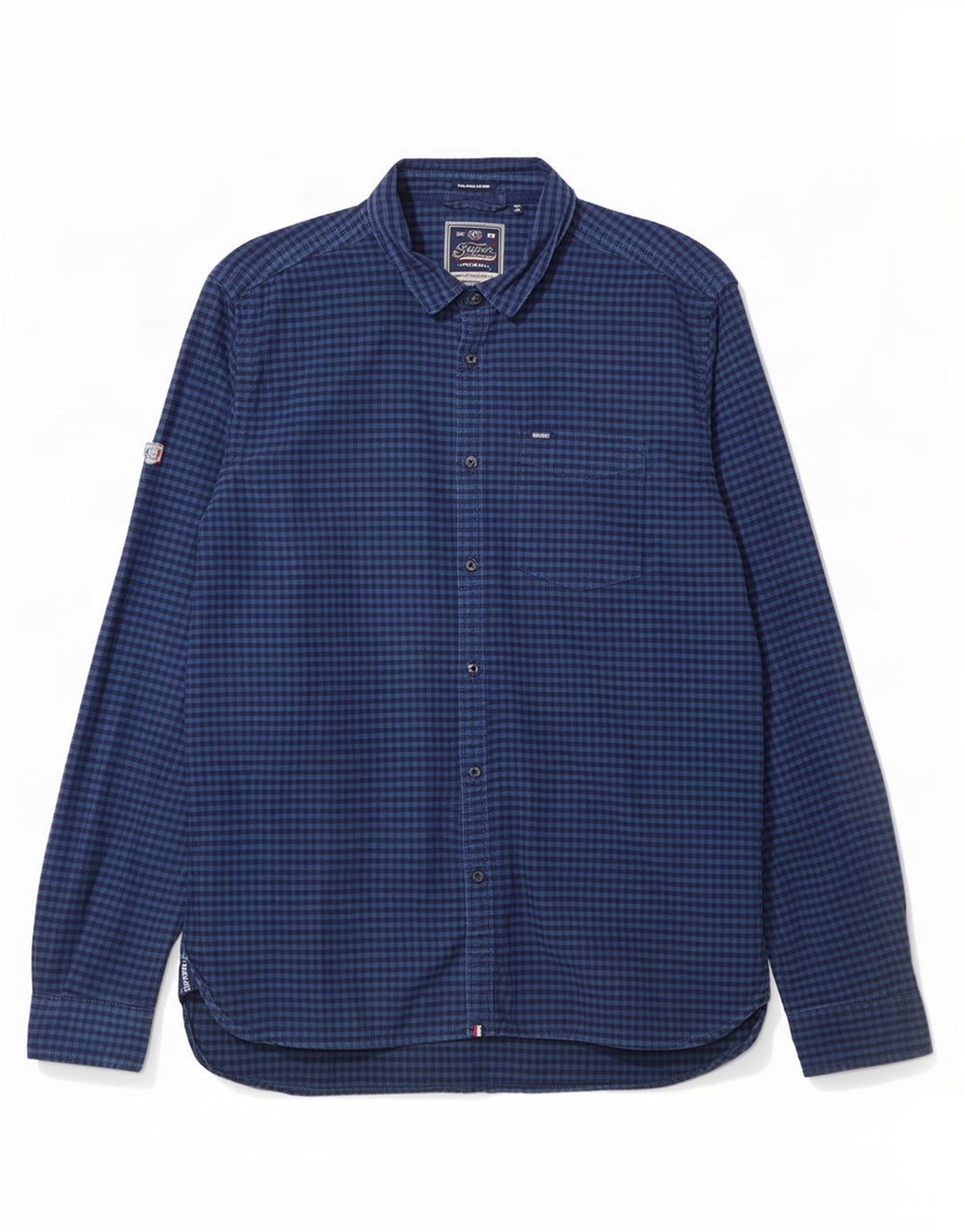 Cămașă pentru bărbați Superdry 2XL, bumbac vichy, albastru bleumarin