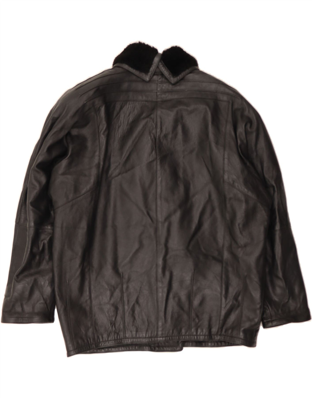 VINTAGE Womens Leather Jacket IT 46 Large Black Leather Vintage Vintage and Second-Hand Vintage from Messina Hembry 