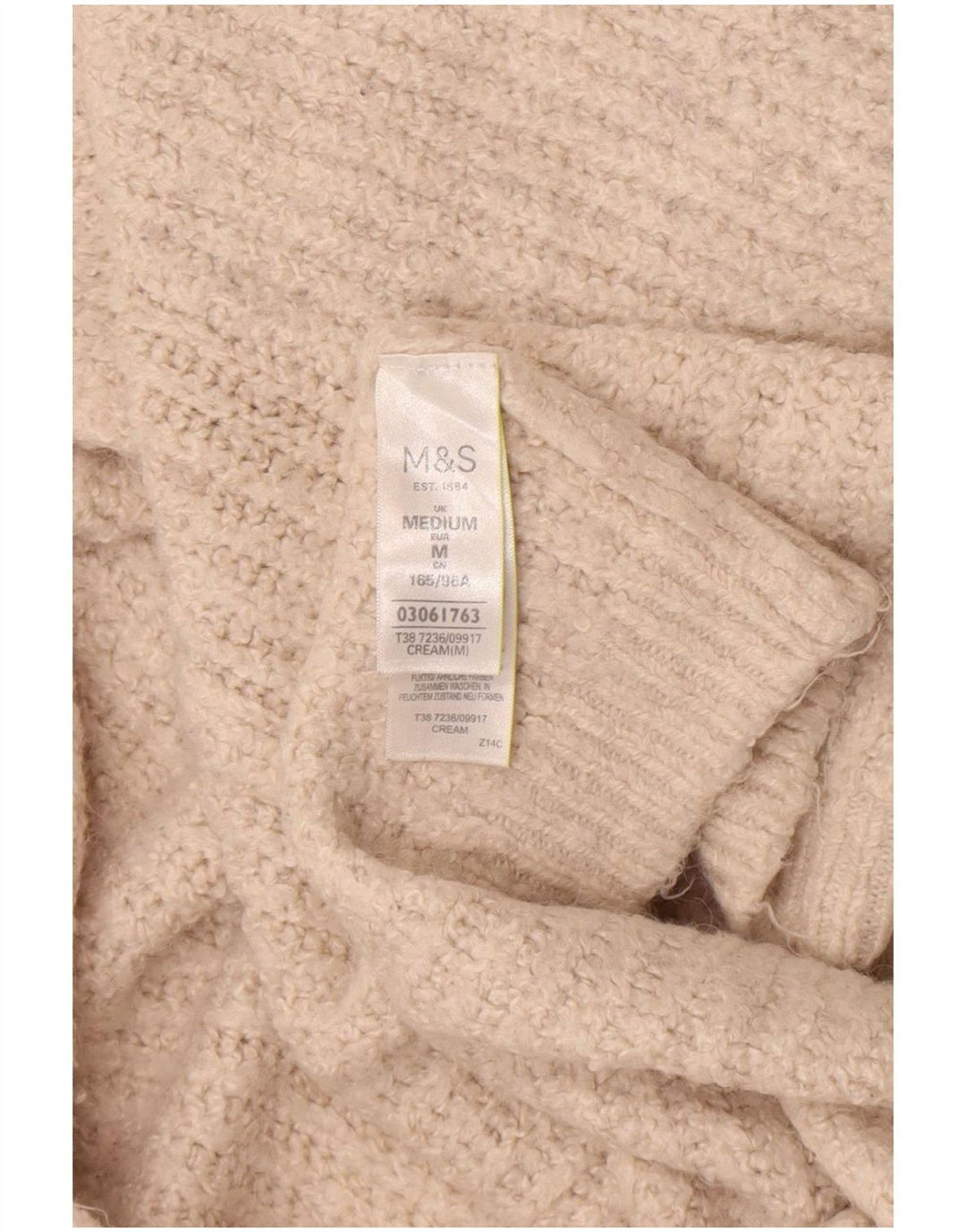 Pulover cardigan cu paragate pentru femei Marks & Spencer UK 12 Medium Off White