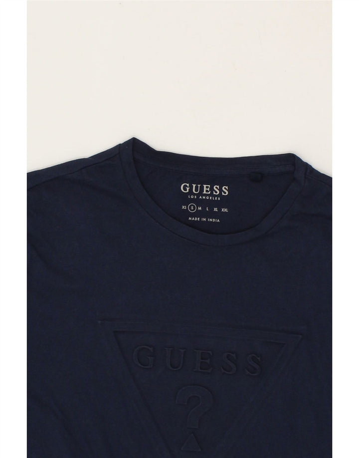 GUESS Mens Graphic T-Shirt Top Small Navy Blue Cotton Vintage Guess and Second-Hand Guess from Messina Hembry 