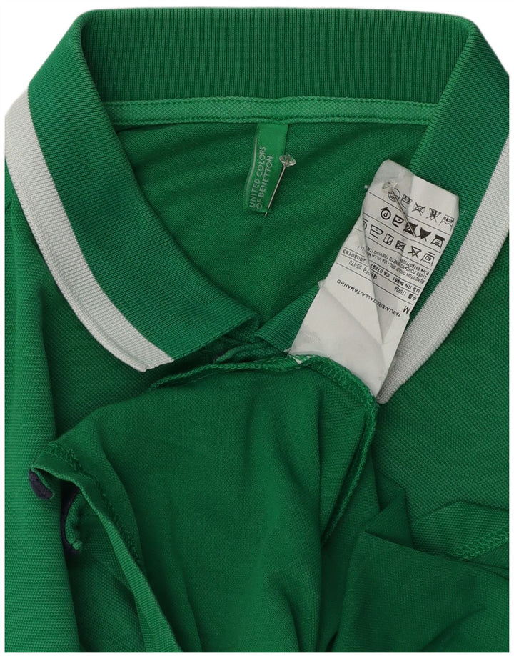 Tricou polo Benetton pentru bărbați, bumbac verde mediu