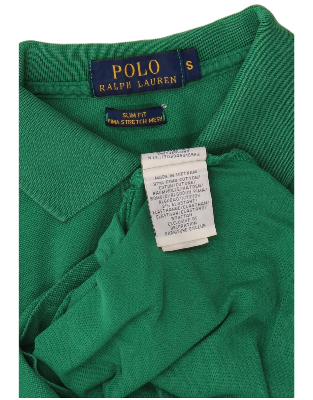 POLO RALPH LAUREN Cămașă polo slim pentru bărbați, bumbac verde mic