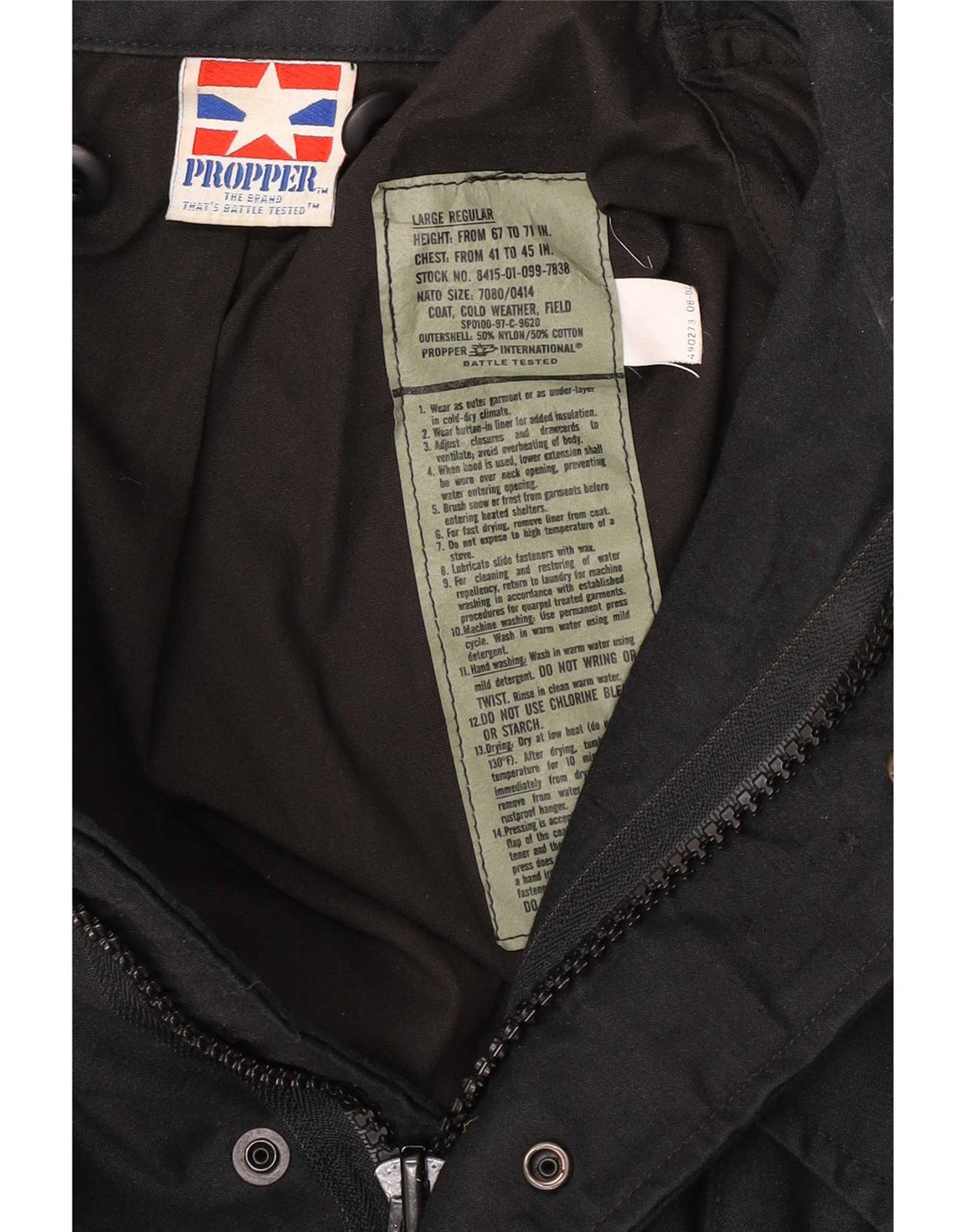 Jachetă militară pentru bărbați Propper UK 40, mare, negru, nailon