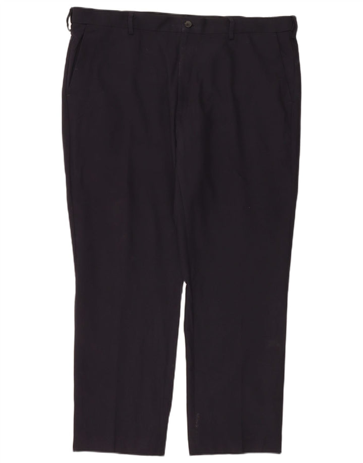 Pantaloni chino pentru bărbați Marks & Spencer, cu ajustare normală, L40 L29, poliester bleumarin