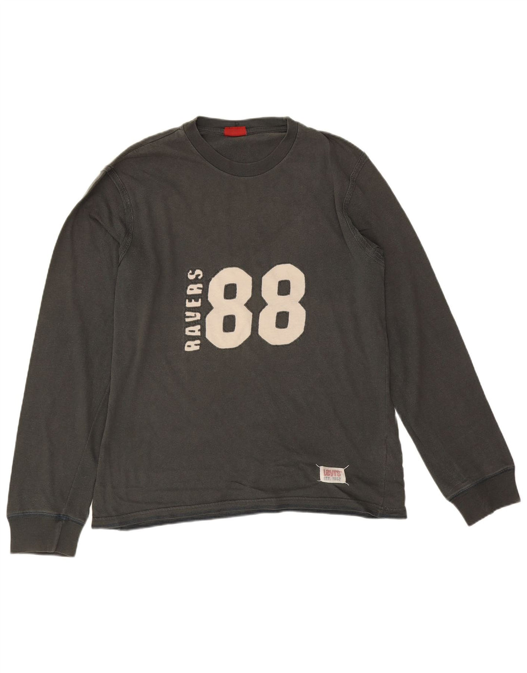 Levi's Top grafic pentru bărbați cu mânecă lungă, mare, gri bumbac