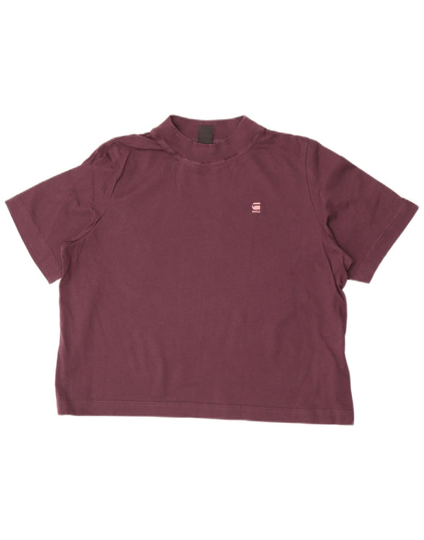 Tricou G-Star pentru femei Crop Oversized Top UK 14 Medium Burgundy Bumbac