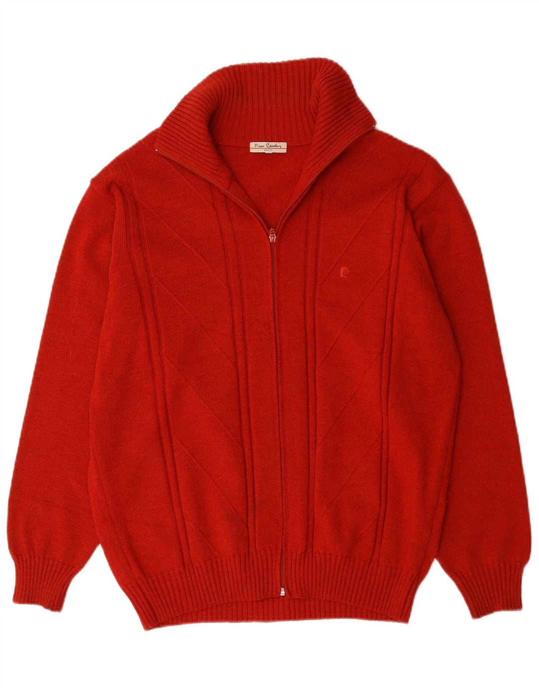 Pulover cardigan pentru bărbați Pierre Cardin, lână roșie mare