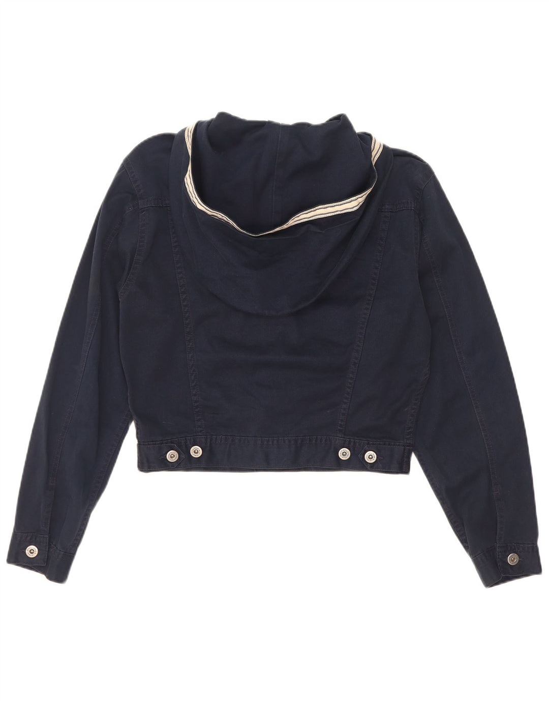 Jachetă de blugi cu glugă, supradimensionată, pentru femei, Benetton, IT 40, bleumarin, mic