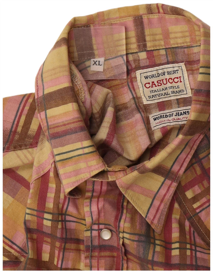 Cămașă Western fără mâneci pentru bărbați Casucci, XL, carouri multicolore