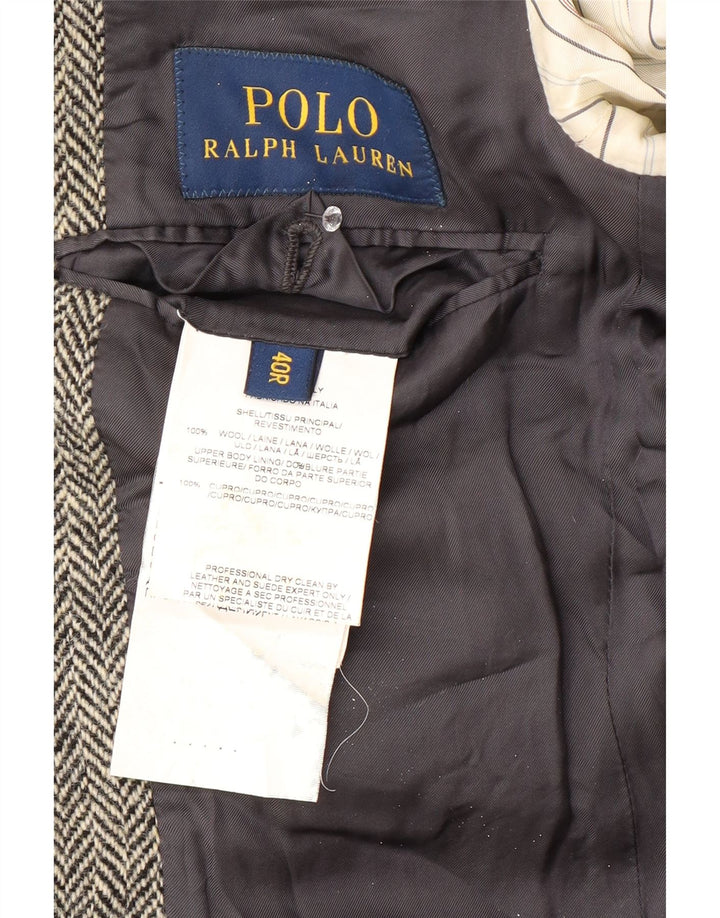 Jachetă Polo Ralph Lauren pentru bărbați, cu 2 nasturi, US 40, lână chevron mare, gri