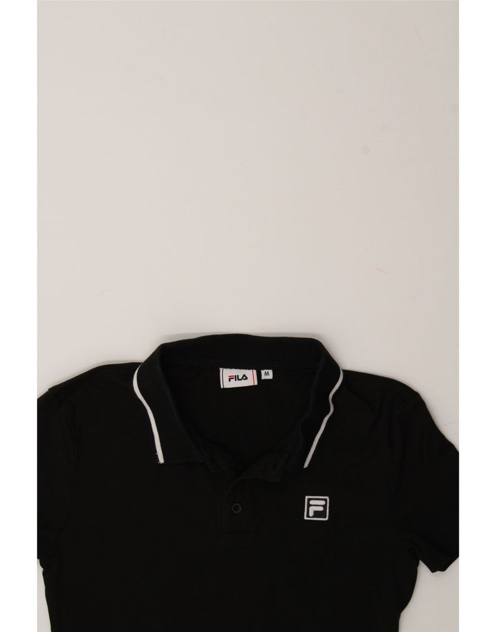 FILA Womens Polo Shirt Medium Black Cotton Vintage Fila and Second-Hand Fila from Messina Hembry 