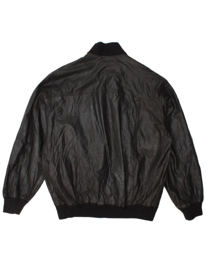 Geacă din piele vintage pentru bărbați IT 54 2XL din piele neagră