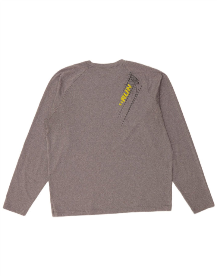 UNDER ARMOUR Bărbați Heat Gear Top grafic cu mânecă lungă, mare, gri, poliester