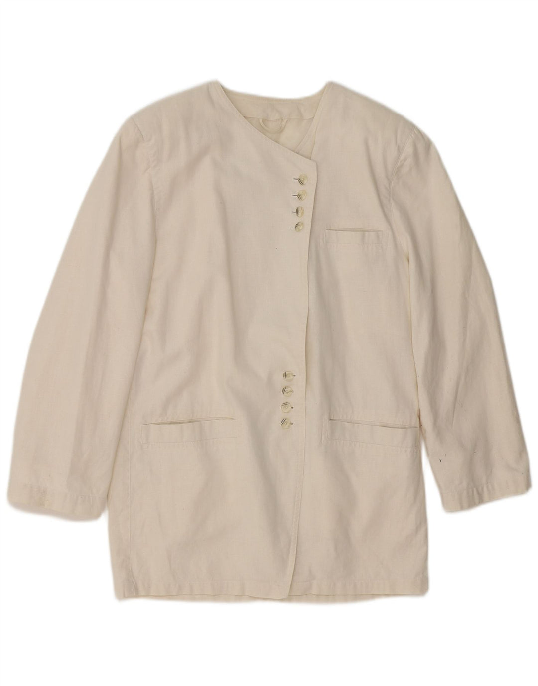 Jachetă pentru femei VINTAGE cu paragate UK 14 Medium White