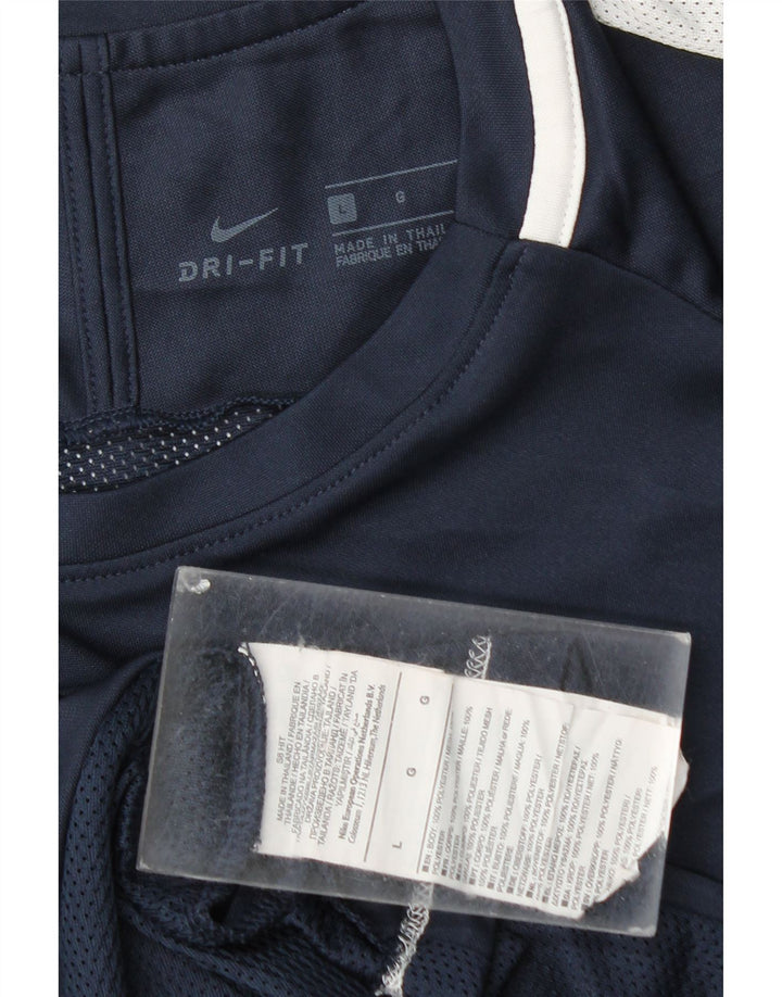 Tricou pentru bărbați Nike Dri Fit Top mare, albastru bleumarin, poliester color bloc