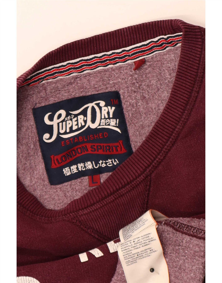 Pulover grafic Superdry pentru bărbați, bumbac mare maro