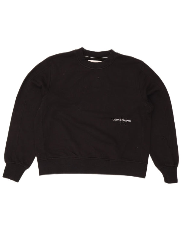 Calvin Klein Jeans Pulover supradimensionat pentru femei UK 10 Mic Negru