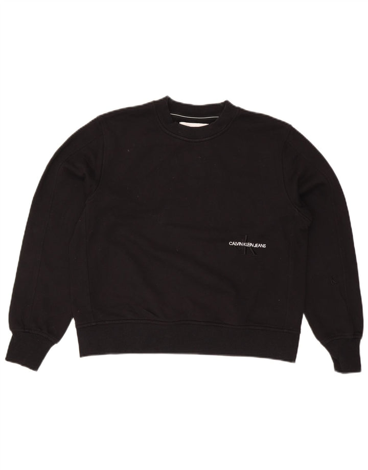 Calvin Klein Jeans Pulover supradimensionat pentru femei UK 10 Mic Negru