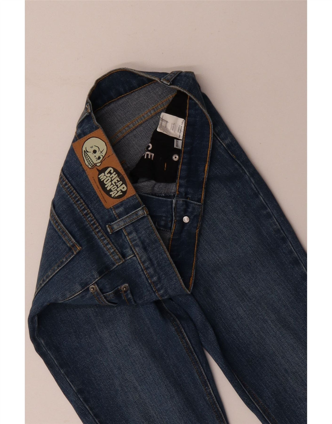 CHEAP MONDAY Blugi skinny dama W27 L32 Bumbac albastru