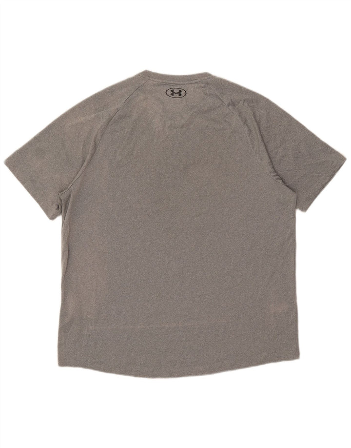 Tricou Under Armour pentru bărbați Top mare, gri poliester pătat