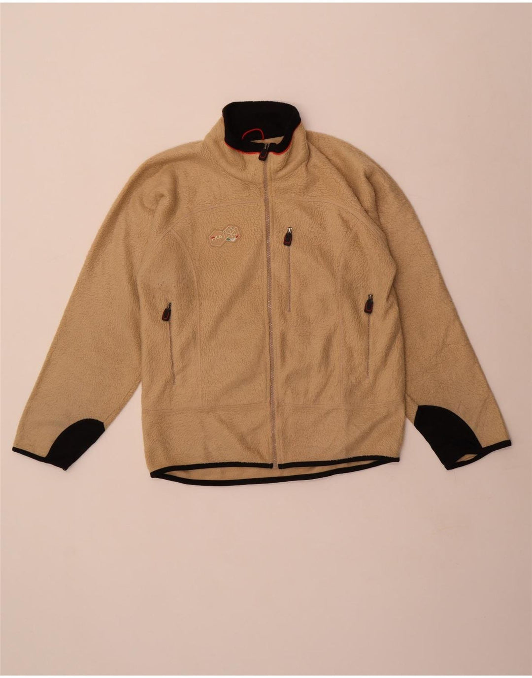 Jachetă pentru bărbați Fila Fleece UK 36, Bej, Poliester Colorblock