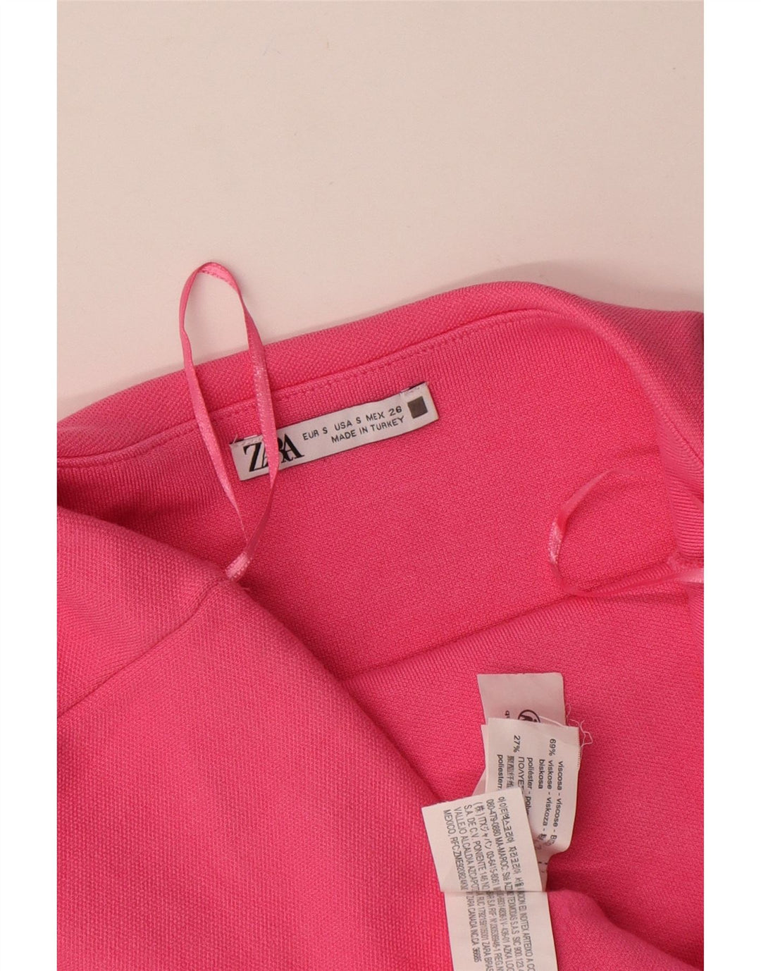 Rochie fără bretele pentru femei Zara UK 8 Small Pink Viscose