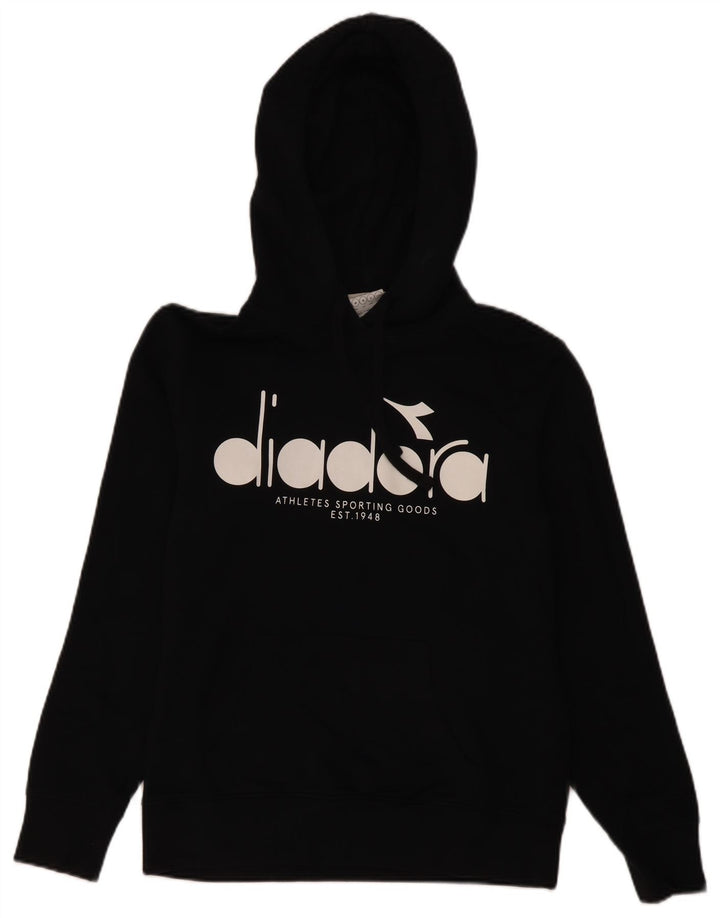 Pulover Diadora Grafic pentru bărbați, bumbac mediu negru