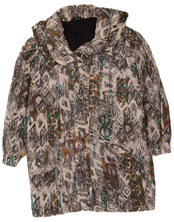 VINTAGE haină de vânt pentru femei UK 10 mic, multicoloră, geometrică