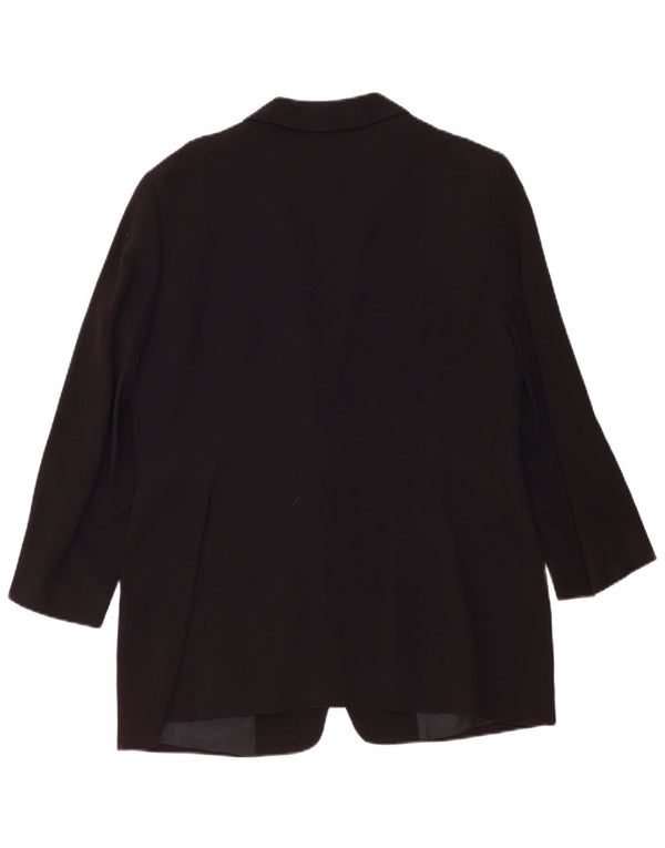 Jachetă ZARA pentru femei, cu 1 nasture, mânecă 3/4, EU 44 XL, negru, raion