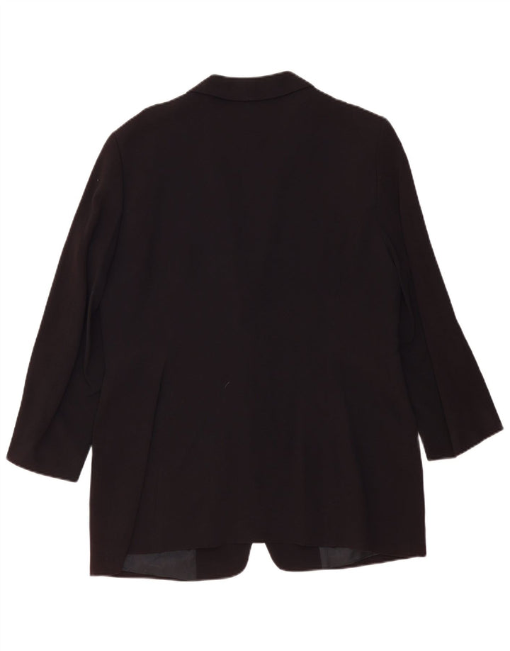 Jachetă ZARA pentru femei, cu 1 nasture, mânecă 3/4, EU 44 XL, negru, raion