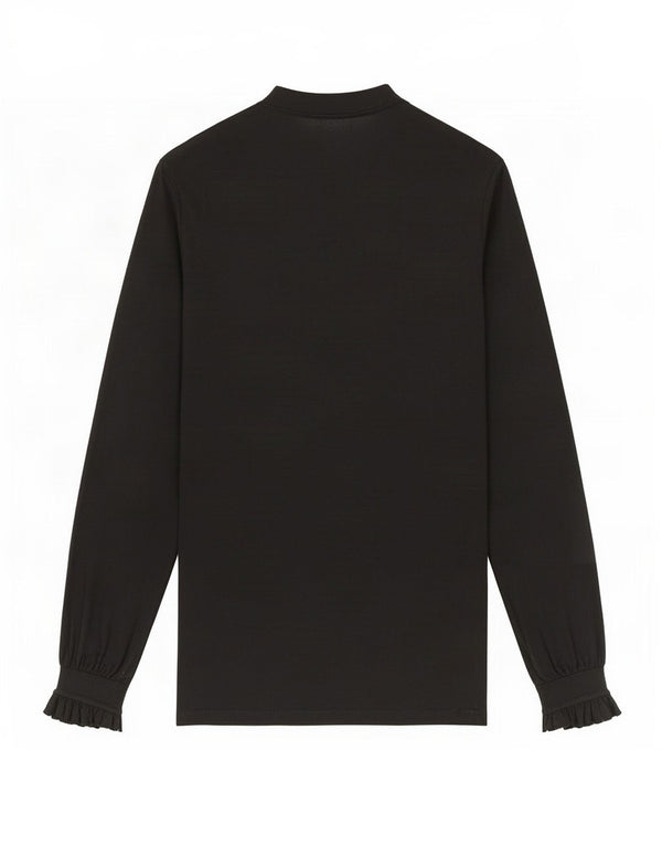 Bluză Northland pentru femei cu mânecă lungă, cu volan în față, UK 12 Medium Black