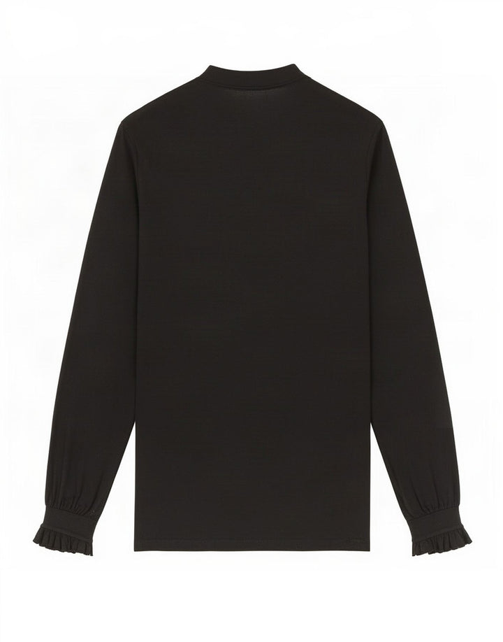 Bluză Northland pentru femei cu mânecă lungă, cu volan în față, UK 12 Medium Black