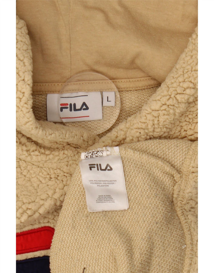 Pulover pentru damă FILA Crop Graphic Fleece UK 16, mare, bej, poliester